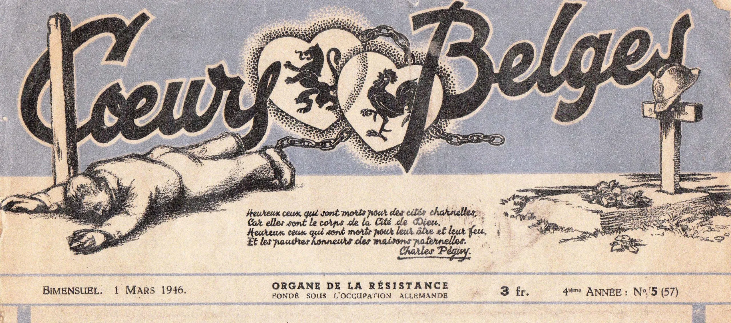 Cœurs belges, Bi-monthly of the Belgian Resistance, March 1946 issue